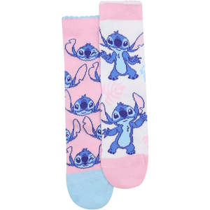 Rio Disney Kids Lilo & Stitch Crew Socks 2 Pack - Pink & White