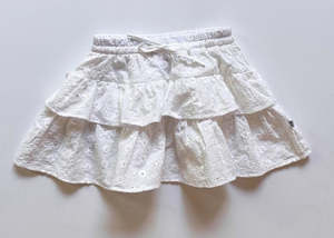 Dukes The Brand White Broderie Ruffle Skirt