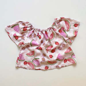 Dukes The Brand Macy Crop Top - Pink Fruit Print
