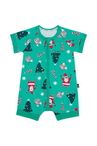 Bonds Zip Romper - Disco Santa Green