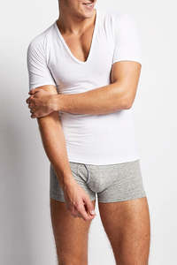 Mens Tops: Bonds Men's Coral Island V-Neck Tee - White