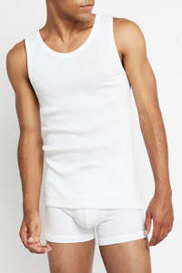 Mens Tops: Bonds Men's Organic Chesty - White