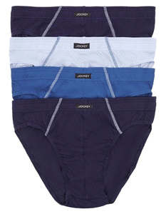 Jockey Men's Cotton Briefs 4 Pack - Navy/Blue