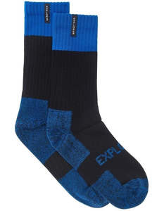 Explorer Tough Work Crew Sock 2 Pack - Blue/Black