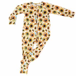 Monarch Long Sleeve Bamboo Zip Bootysuit V3 - Sunny Daze