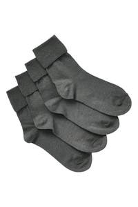 Bonds Kids School Turnover Top Socks 4 Pack - Grey