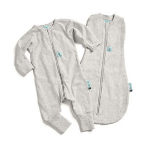 ergoPouch 1.0 TOG Cocoon Swaddle Bag and 0.2 TOG Long Sleeve Layer Set - Grey Marle
