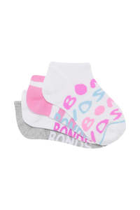 Socks Sale: Bonds Kids Fashion Low Cut Socks 4 Pack - Bonds Print/White/Pink/Grey