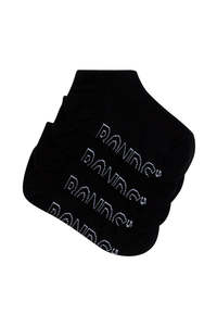 Bonds Kids Logo Light Low Cut 4 Pack - Black