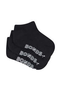 Bonds Baby Lightweight Low Cut 3 Pack - Black