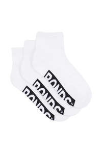 Socks Sale: Bonds Womens Logo Cushioned Quarter Crew 3 Pack - White