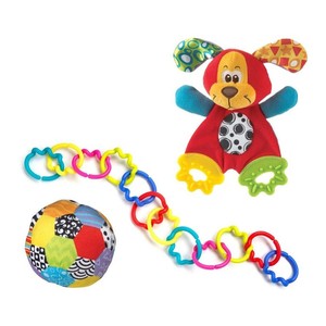 Teethers: Playgro Squeek Rattle And Teether Pack