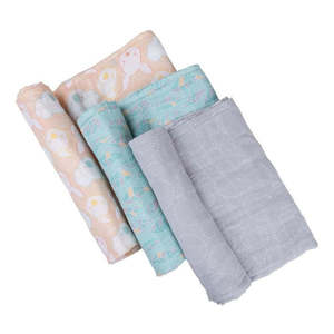 Playgro: Playgro Fauna Friends Muslin Swaddle Wrap 3 Pack