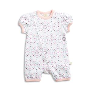 Tiny Twig Puff Sleeve Zipsuit - Mandala Pink Rib