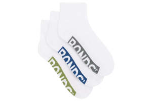 Bonds Men's Logo Cushioned Quarter Crew Socks 3 Pack - White/Green/Charcoal/Teal