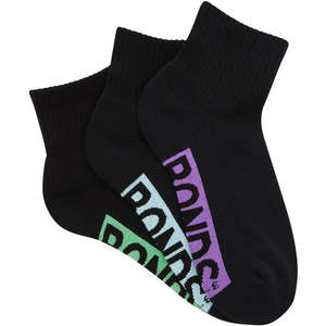 Socks Sale: Bonds Women's Logo Cushioned Quarter Crew Socks 3 Pack - Blue/Purple/Green