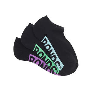 Bonds Women's Logo Cushioned Low Cut 3 Pack - Black/Purple/Green/Blue