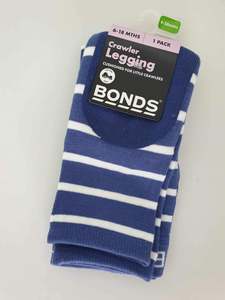 Bonds Baby Crawler Legging - Blue & White Stripe