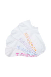Bonds Women's Logo Light No Show Socks 4 Pack - White