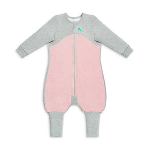 Love To Dream Organic Cotton Fleece Long Sleeve Sleep Suit 1.0 TOG - Rose