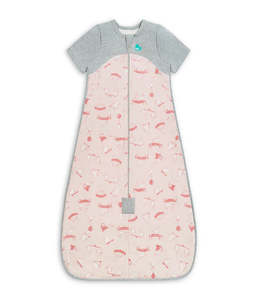 Love To Dream Organic Cotton Fleece Short Sleeve Sleep Bag 1.0 TOG - Pink Daredevil