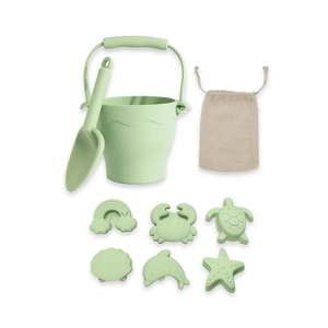 Playground 8 Piece Silicone Bucket Set - Light Sage