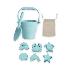 Playground 8 Piece Silicone Bucket Set - Light Blue
