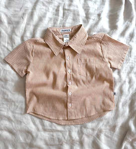 Dukes The Brand Mocha Striped Dress Shirt