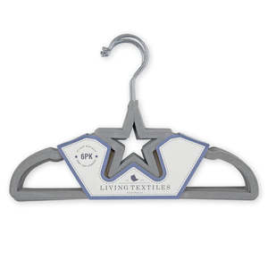 Living Textiles: Living Textiles 6 Pack Baby Coat Hanger - Grey Star