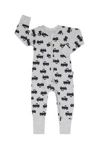Bonds Zip Wondersuit - Stampy Trucks Grey Marle