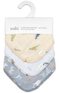 Toshi Organic Muslin Washcloth 3 Pack - Lil Diggers