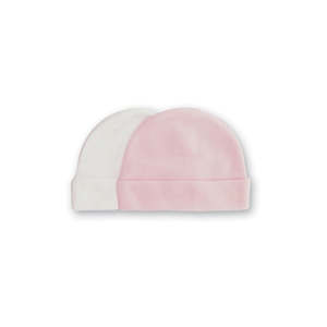 Playette 2 Pack Bamboo Caps White/Pink