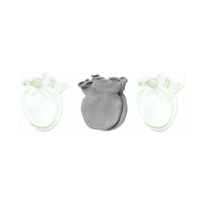 Playette: Playette 3 Pack Preemie Mittens Grey/White