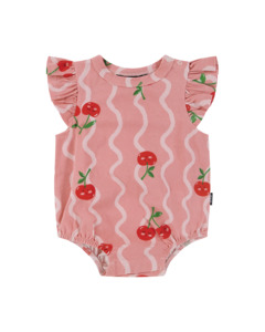 Rock Your Baby Cherry Squiggle Bubble Bodysuit