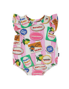 Rock Your Baby Paradiso Bubble Bodysuit - Pink Stripe