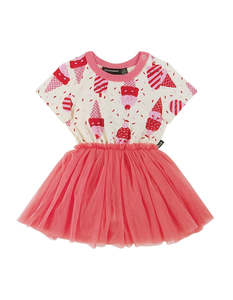 Rock Your Baby Cherry Ice Cream Dance Bodysuit Dress - Cream