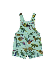 Rock Your Baby: Rock Your Baby Dino Pop Overall - Dino Aqua