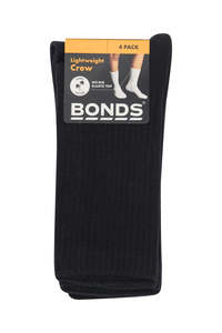 bonds Kids Logo Light Crew 4 Pack - black