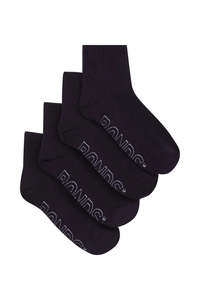 Bonds Kids Logo Light Quarter Crew Socks 4 Pack - School Navy