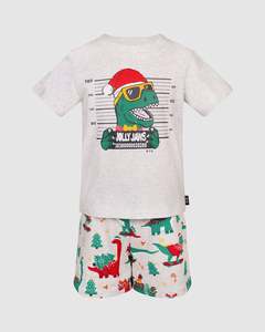 Rock Your Kid Chase Sleep Set - Grey Dino