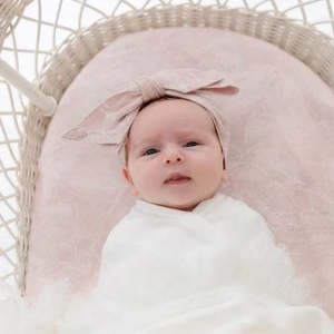Anchor & Arrow Fitted Jersey Cotton Bassinet Sheet/Change Table Cover - Pink Palm