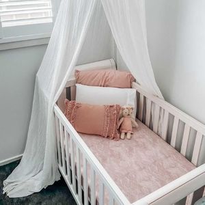 Anchor & Arrow Jersey Cotton Cot Sheet - Pink Palm