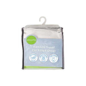 Playette Bamboo Travel Cot Fitted Sheet White