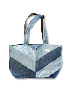 Chrissie Symmetry Tote Upcycled Denim Bag Handmade in NZ by Outliv - Outliv - Re&hellip;