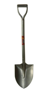 Folding Shovel: Shovel D Handle Round Mouth - All Steel Grey