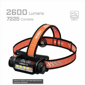 Head Torch: ACEBEAM H35 5-core Dual-light Source industrial Headlamp