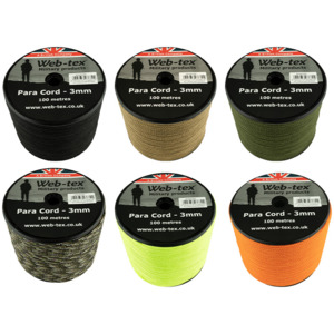 Paracord Tape And Accessories: Web-Tex - Paracord per metre or 100 metre roll