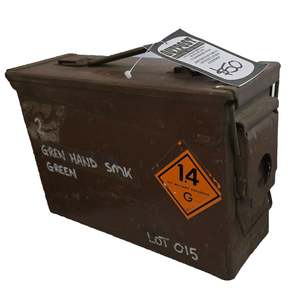 Hunting Accessories: Old Ammunition Tin - 30 Cal size