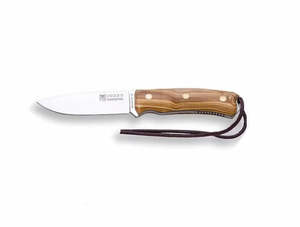 Hunting Accessories: Joker Bushcrafter CO120 Olive Handled Knife and leather Sheath