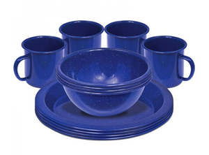 Enamel Cookware: Campfire - 12 Piece Enamel Dinner Set